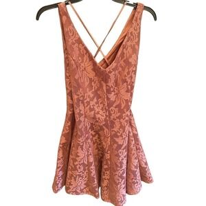 Prosecco Fit & Flare A-line Pink Lace Dress Sz 12 Summer Party Cocktail Barbie